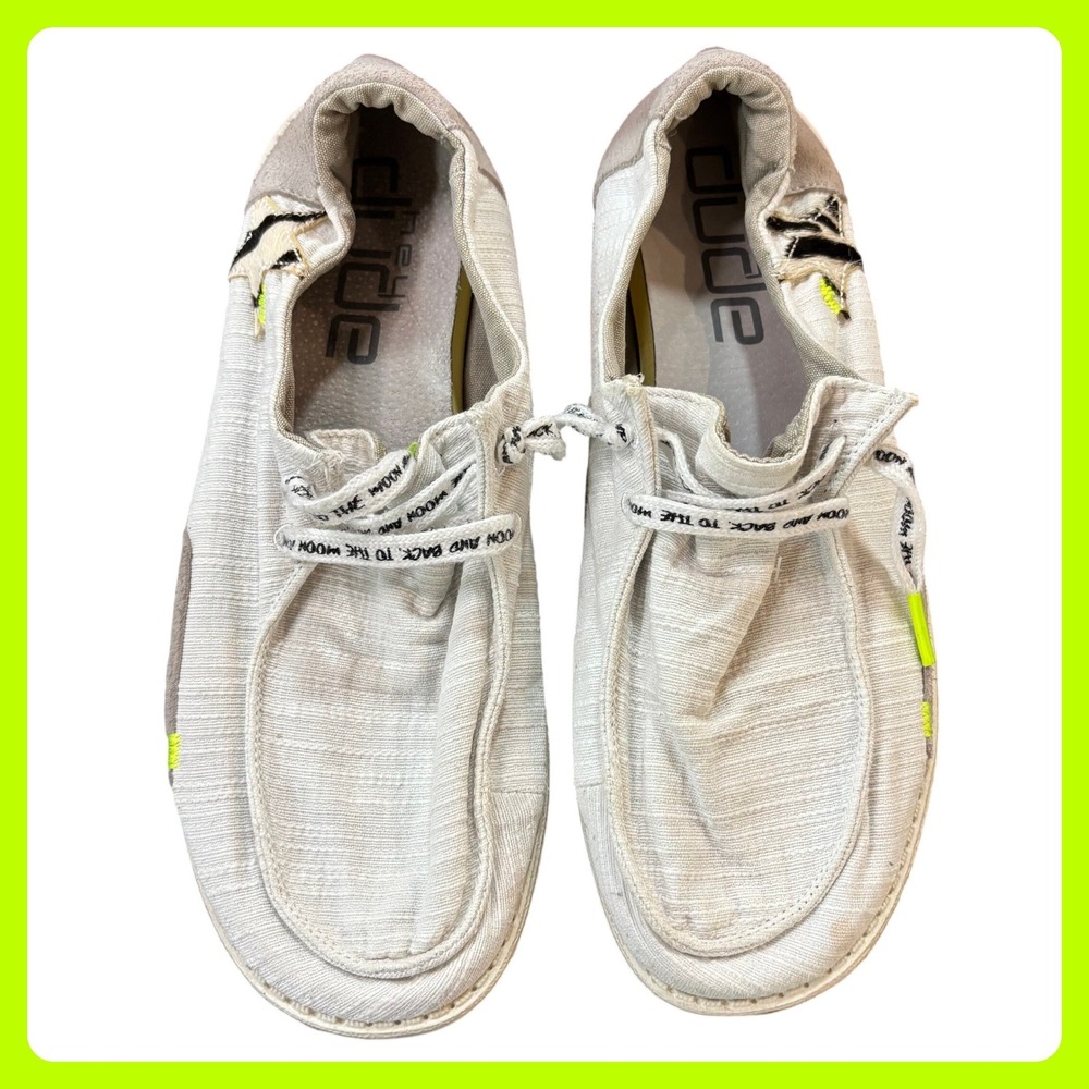 Hey Dude Wendy Star White Slip On Loafers Shoes Womens 10 Neon Accents 121410136